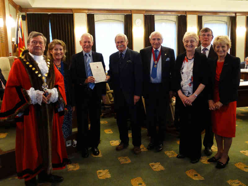 The Mayor of Spelthorne with the committee of the Shepperton Village Conservation Group