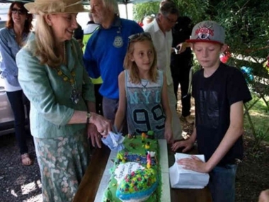 The cake was made by Shepperton Youth Centre.