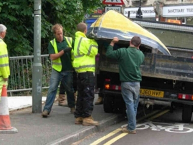 Lotus Landscapes brought and filled the Dinghy.